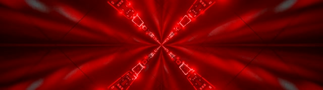 Röd Neon Tunnel Kaleidoskop Sprängning VJ Loop 32:9 Super Ultrabredt 60fps Skärmsläckare