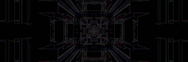 Neontunnel Fraktal Krets Rutnät VJ Loop 3:1 Triple Wide 60fps Skärmsläckare