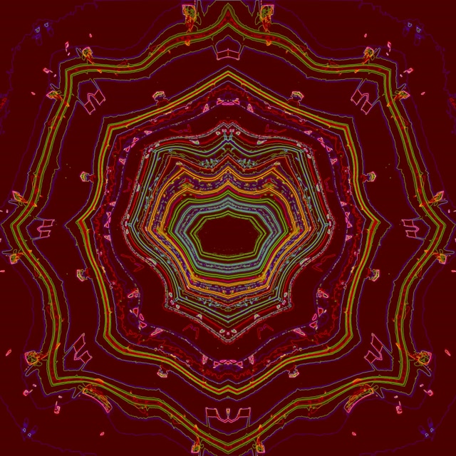 Neontunnel Kaleidoskop Virvel VJ Loop 1:1 Kvadrat 60fps Skärmsläckare