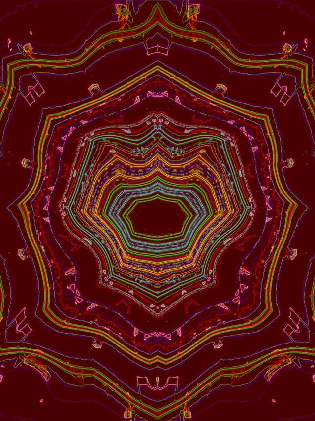 Neon Tunnel Kaleidoskop Virvel VJ Loop 3:4 iPad Stående 60fps Skärmsläckare