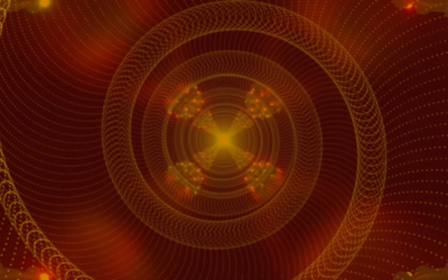 Neon Tunnel Gyllene Spiral Klot Loop 60fps 16:10 MacBook Skärmsläckare VJ Loop