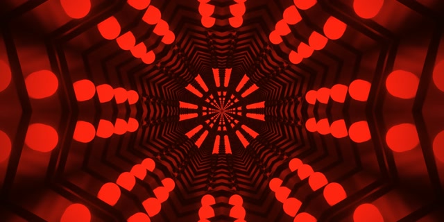 Röd Neontunnel Kaleidoskop VJ Loop 2:1 Univisium 60fps Skärmsläckare