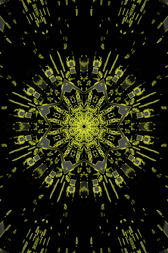 Neon Tunnel Blå Stjärna Kaleidoskop Vj Loop 2:3 Photo Portrait 60fps Skärmsläckare