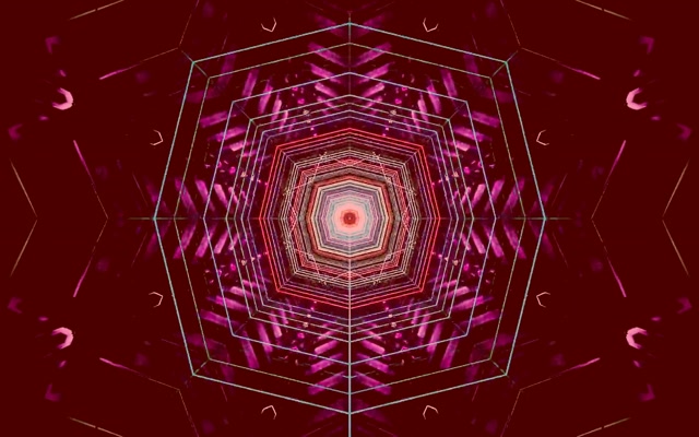 Neontunnel Kaleidoskop VJ Loop 16:10 Macbook 60fps Skärmsläckare Röd Fraktal