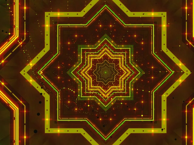 Neontunnel Stjärn Mandala Vj Loop 4:3 Classic 60fps Skärmsläckare