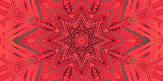 Röd Stjärn Kaleidoskop Neontunnel VJ Loop 2:1 Univisium 60fps Skärmsläckare