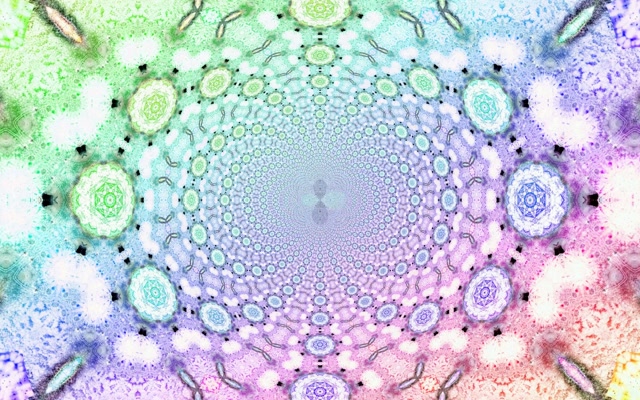 Neontunnel Kaleidoskop Mandala Vj Loop 16:10 Macbook 60fps Skärmsläckare