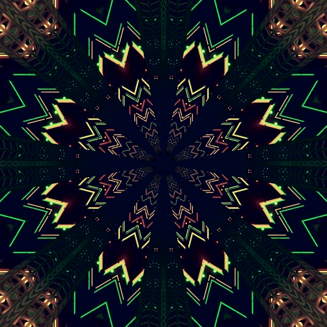 Neon Tunnel Grön Stjärna Skärmsläckare 1:1 Kvadrat 60fps Vj Loop PC Laptop