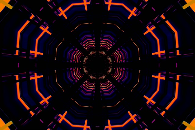 Neon Tunnel Oktagon Rutnät VJ Loop 60fps 3:2 Surface Skärmsläckare