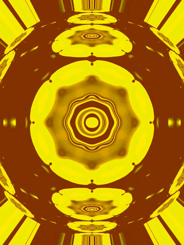 Gyllene Mandala Neontunnel VJ Loop 3:4 iPad Stående 60fps Skärmsläckare