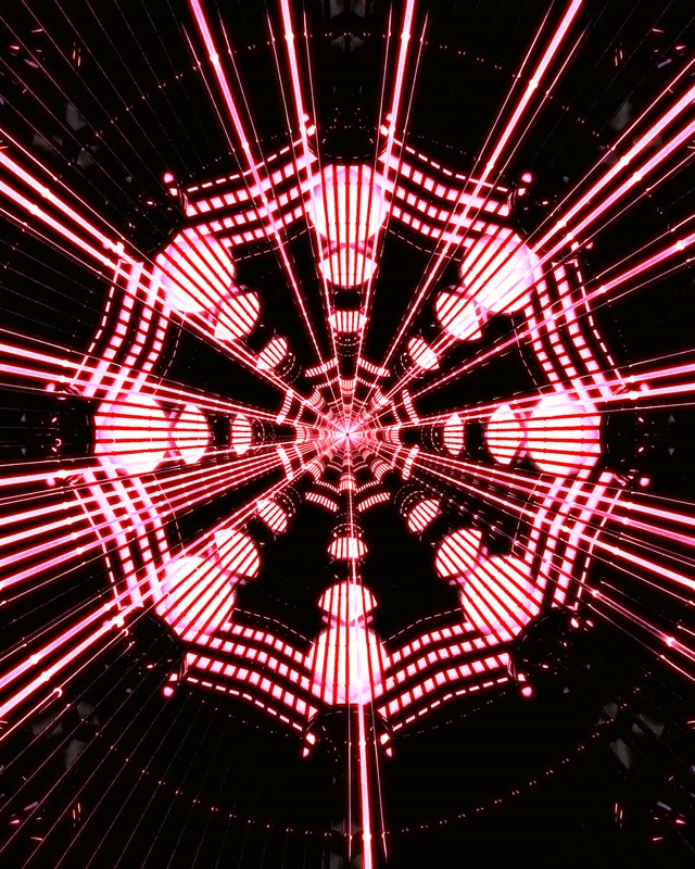 Neontunnel Röd Spindelnät Virvel Vj Loop 4:5 Instagram 60fps Skärmsläckare