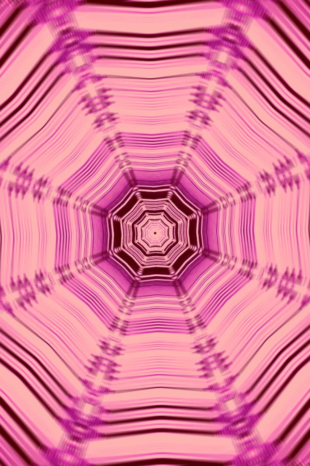 Rosa Neontunnel Oktagon Spiral VJ Loop 2:3 Foto Porträtt 60fps Skärmsläckare