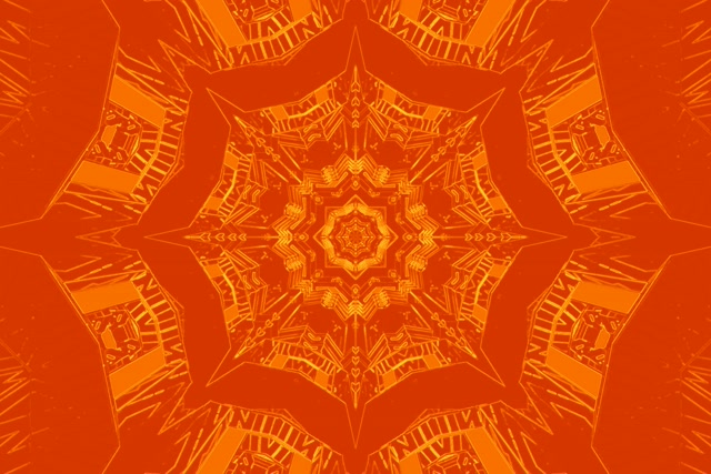 Neontunnel Orange Kaleidoskop Stjärna VJ Loop 3:2 Surface 60fps Skärmsläckare