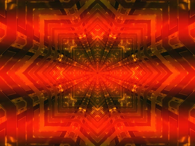 Eldigt Kaleidoskop Neontunnel 4:3 Classic 60fps Skärmsläckare VJ Loop