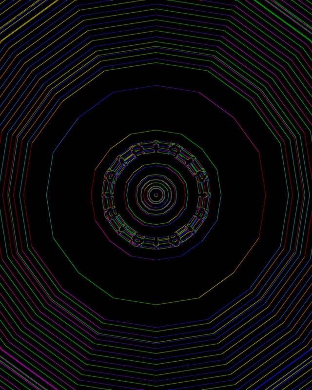 Neontunnel Regnbåge Dekagon Spiral VJ Loop 4:5 Instagram 60fps Skärmsläckare