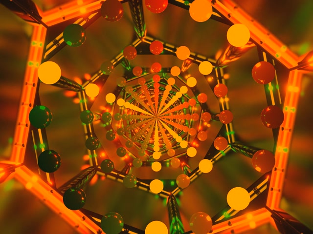 Neontunnel Orange Skärmsläckare 4:3 Klassisk 60fps VJLoops PC Laptop