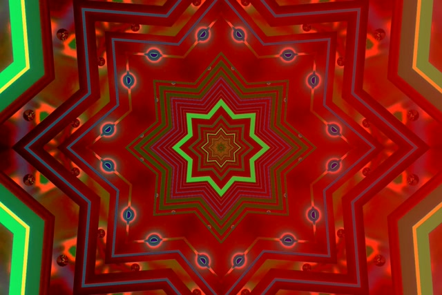 Röd Grön Stjärna Neontunnel Skärmsläckare 3:2 Surface 60fps Vj Loop