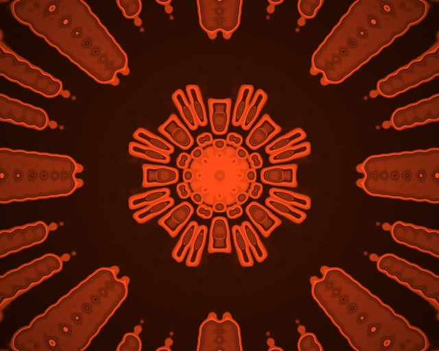 Orange Neon Tunnel Kaleidoscope Burst VJ Loop 5:4 Industrial 60fps Screensaver