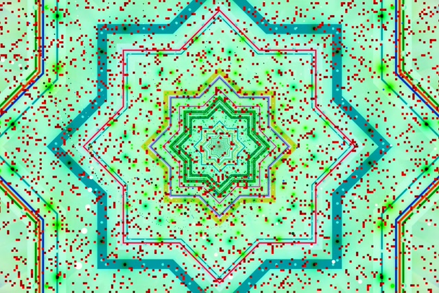 Neontunnel Stjärna Kaleidoskop VJ Loop 3:2 Surface 60fps Skärmsläckare