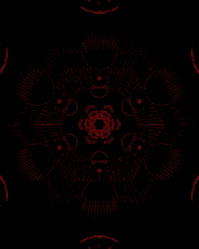 Röd Fraktal Mandala Neontunnel VJLoop 60fps Skärmsläckare 4:5 Instagram