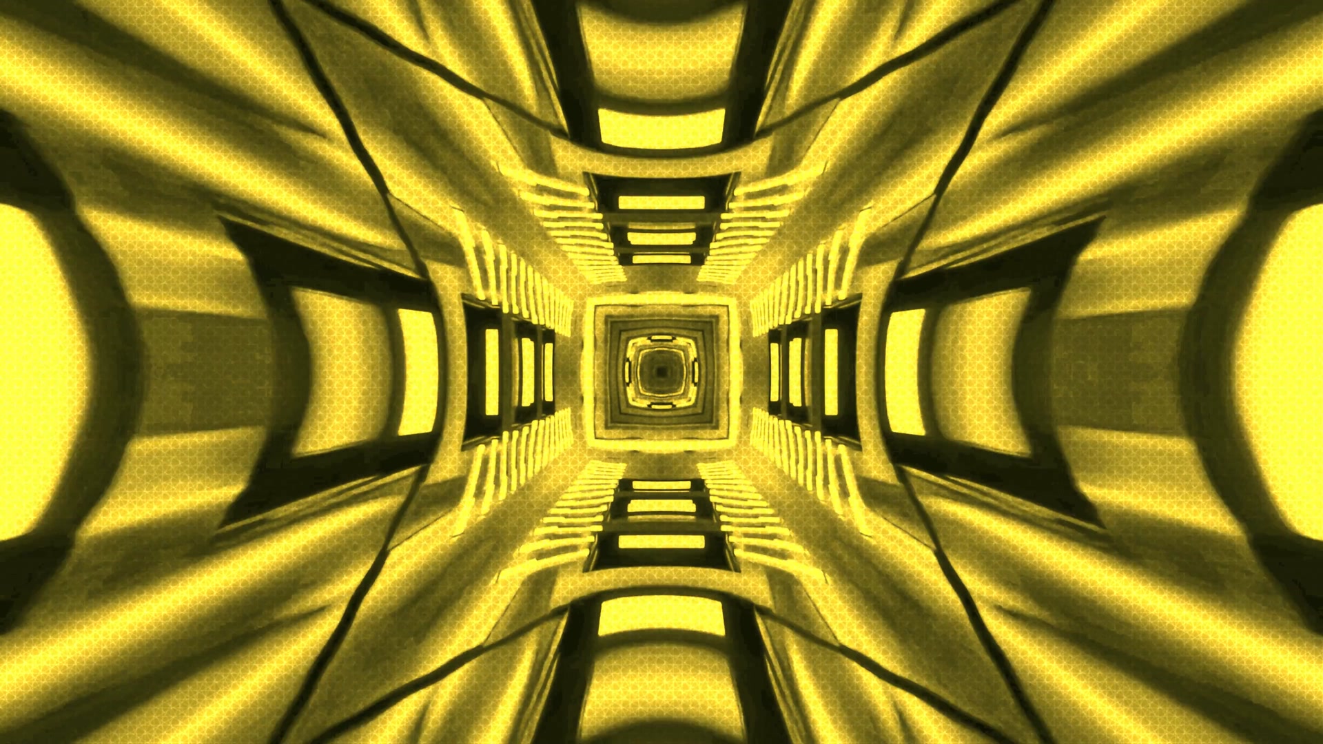 Yellow Sci-Fi Tunnel screensaver 4k UHD 60fps Loopable Video