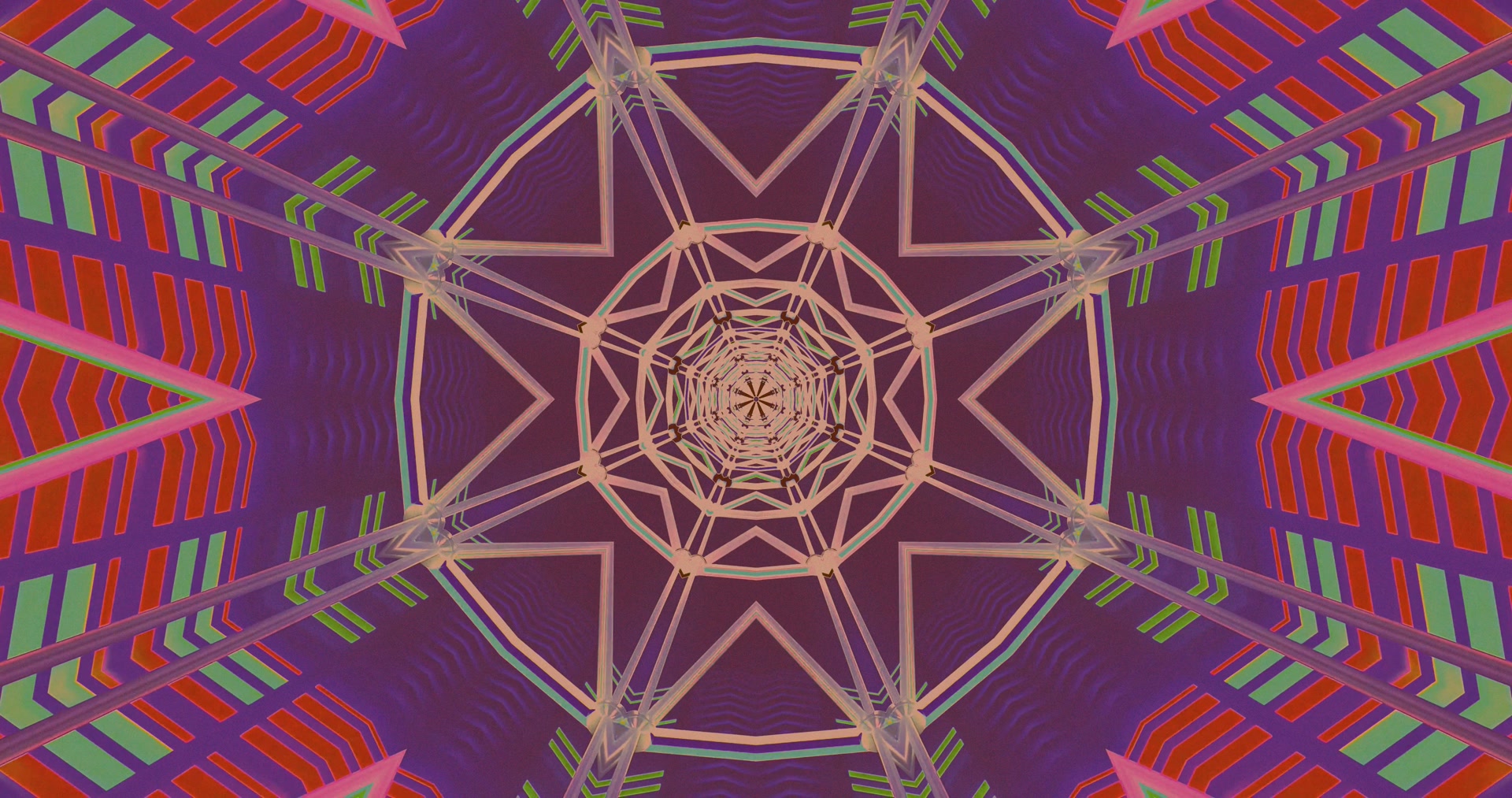 Neon Tunnel Kaleidoscope 4K UHD 60fps screensaver VJLoops