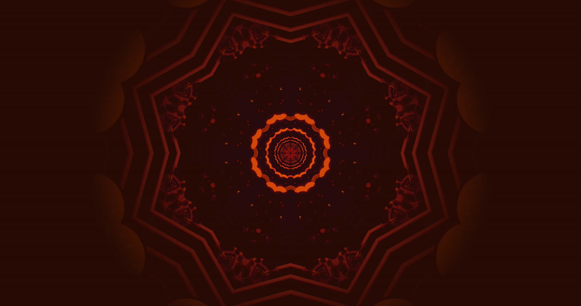 Tunnel ya Neon Nyekundu Machungwa Screensaver 4K UHD 60fps VJLoops