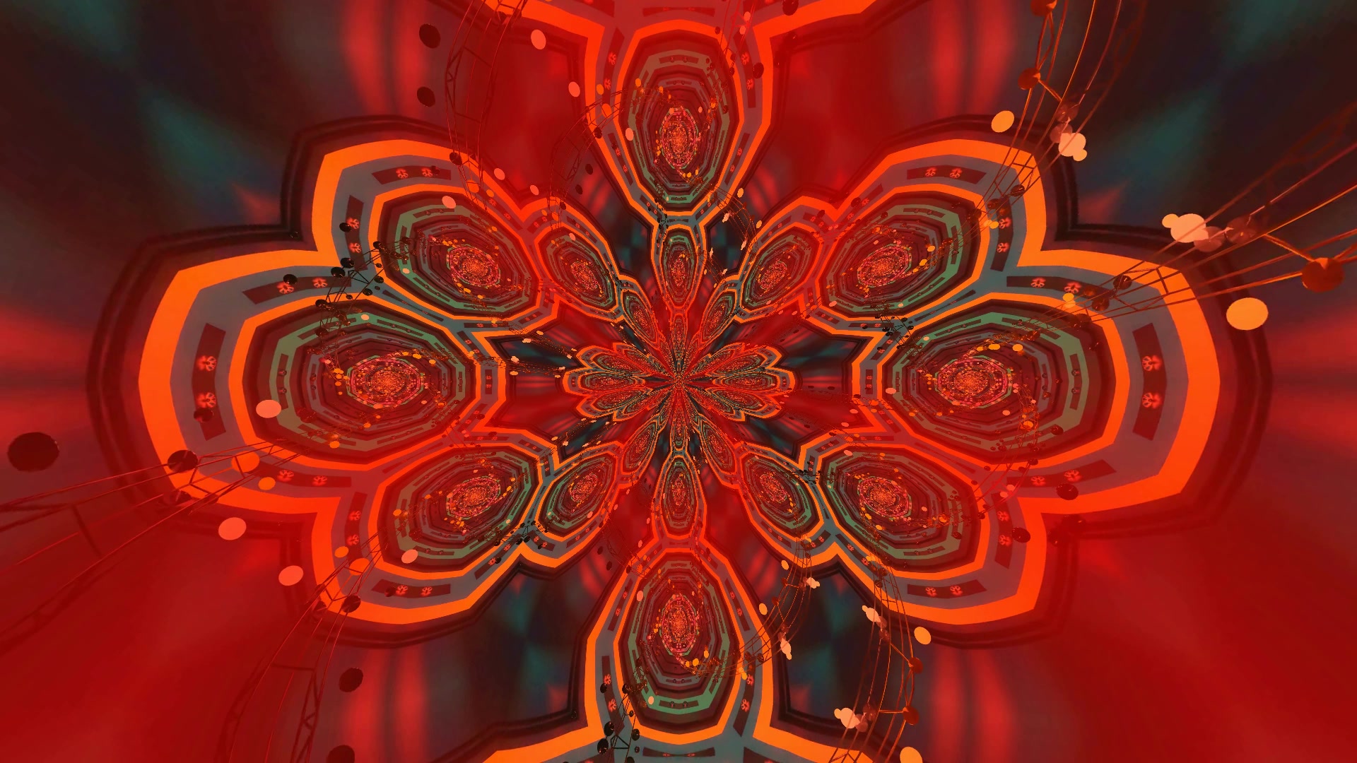 Neon Tunnel VJ Loop 4K UHD 60FPS Red Orange Screensaver Animation