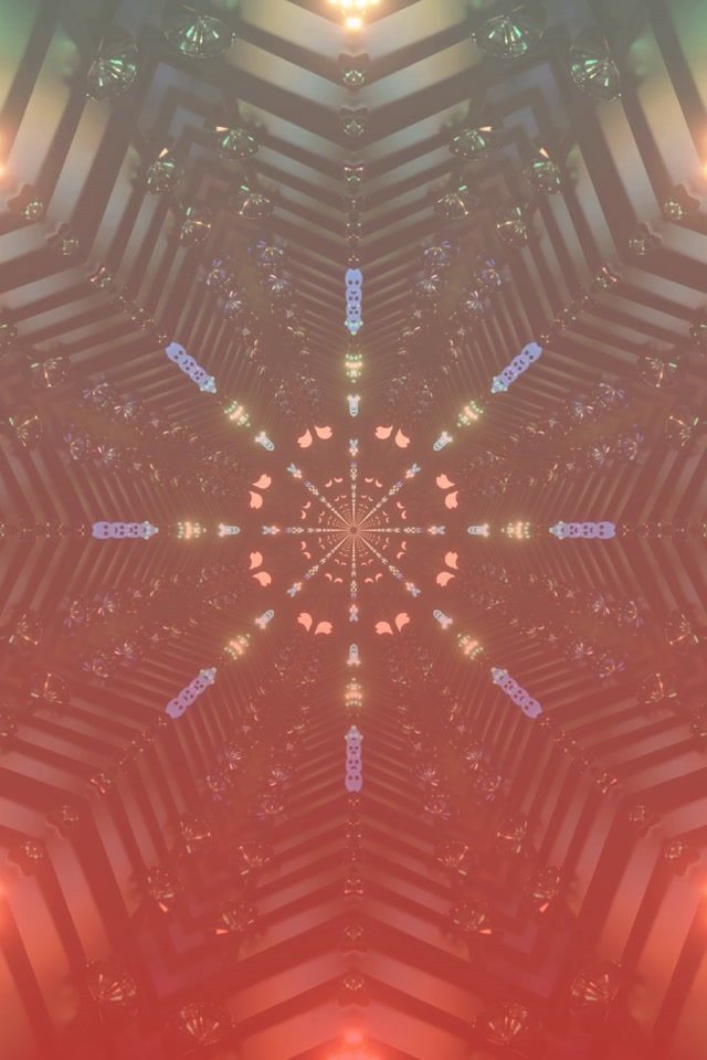 Tunnel ya Neon Waridi Kaleidoscope VJLoops 2:3 Photo Portrait 60fps Screensaver