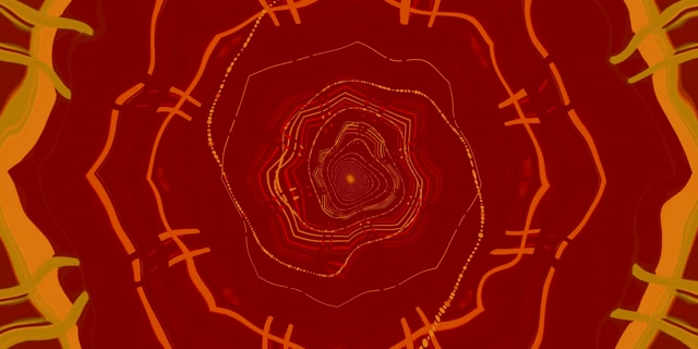 Tunnel za Neon Octagon Vortex Njano Nyekundu 2:1 Univisium 60fps Screensaver Vj Loop