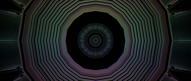 Hypnotic Octagonal Neon Tunnel VJ Loop 21:9 Ultrawide 60fps Screensaver