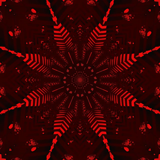 Nyekundu Tuneli la Neon Nyota Vortex VJ Loop 1:1 Mraba 60fps Screensaver