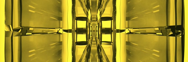 Symmetric Yellow Neon Tunnel 3:1 Triple Wide 60fps VJ Loop Screensaver