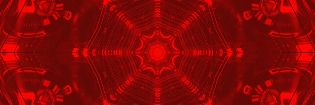 Red Neon Tunnel Kaleidoscope Mirror Loop 3:1 Triple Wide 60fps Screensaver Vj loop