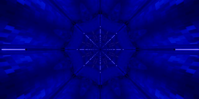 Tunnel ya Neon Buluu Snowflake Vj Loop 2:1 Univisium 60fps Screensaver