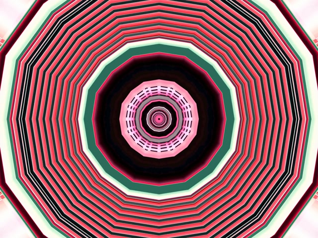 Mrango wa Neon Rotating Octagon Vortex Pink Green 4:3 Classic 60fps Skrinseva VJLoops