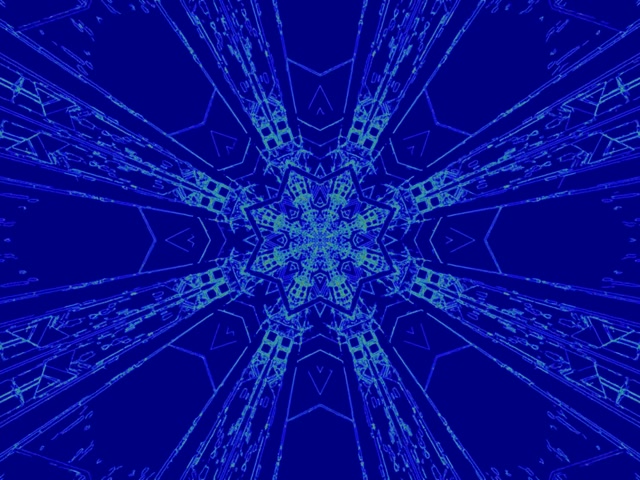 Tuneli la Neon Buluu la Kaleidoscope ya Nyota Hifadhi Skrini 4:3 Kawaida 60fps VJ Loop