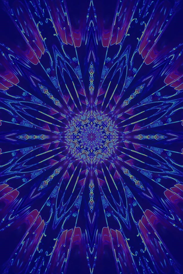 Tunnel ya Neon Kaleidoscope Burst VJLoops 2:3 Photo Portrait 60fps Screensaver