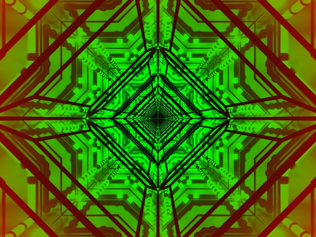 Njia ya Neon Kijani Nyekundu 4:3 Klasiki 60fps VJ Loop Kompyuta Laptop