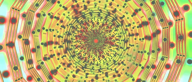 Tunnel ya Neon Spiral Dot Vortex Vj Loop 21:9 Ultrawide 60fps Screensaver