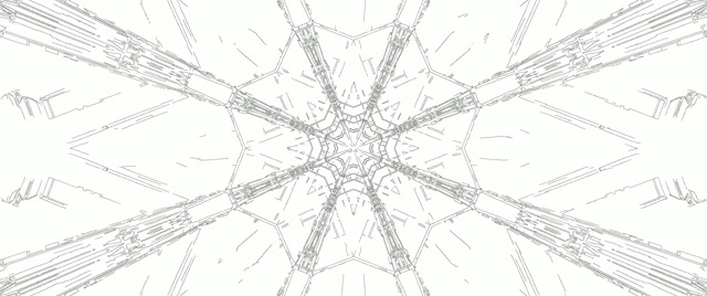 Tuneli ya Neon Kaleidoscope Star Burst VJ Loop 2.39:1 Cinemascope 60fps Hifadhi Skrini