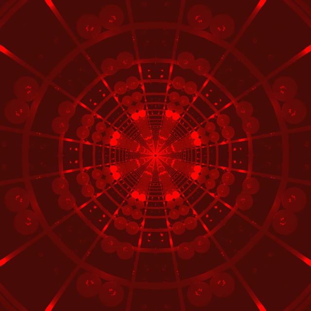 Tunnel ya Neon Nyekundu Kaleidoscope Vj Loop 1:1 Square 60fps Screensaver
