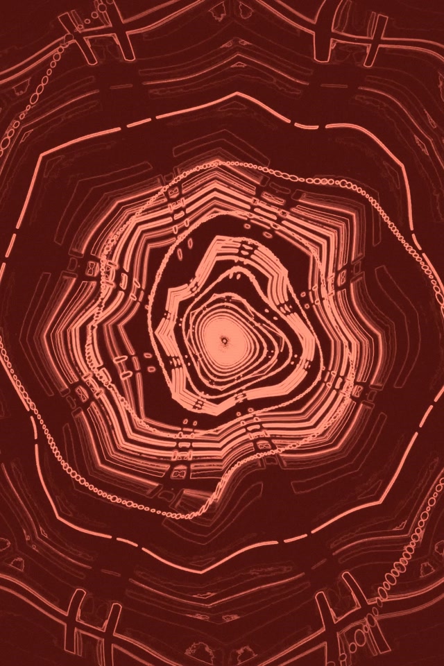 Tunnel ya Neon Nyekundu Polygon Vortex 2:3 Photo Portrait 60fps Screensaver VJLoops