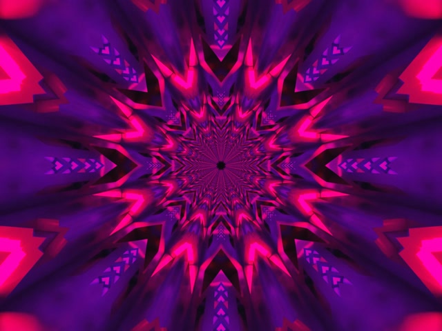 Neon Tunnel Fractal Nyota Mlipuko VJLoops 4:3 Classic 60fps Screensaver