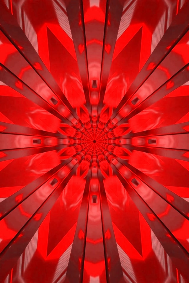 Tunnel ya Neon Nyekundu Radial Burst VJLoops 2:3 Photo Portrait 60fps Screensaver