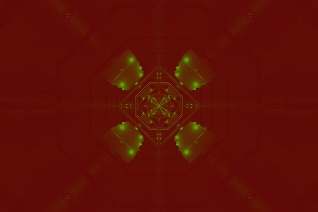 Tunnel ya Neon Kijani Octagon Vortex Vj Loop 3:2 Surface 60fps Hifadhi ya Skrini