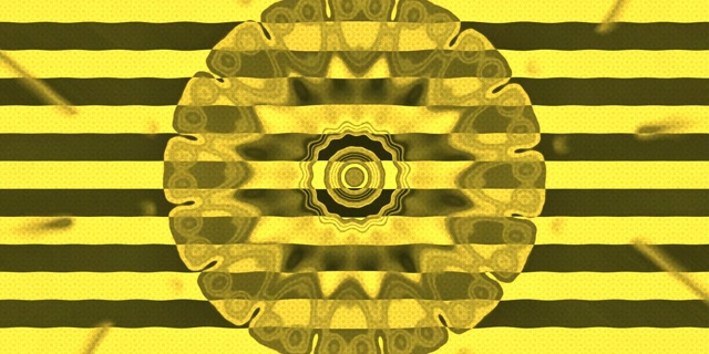 Tuneli la Neon Njano Nyota Mlipuko VJ Loop 2:1 Univisium 60fps Screensaver