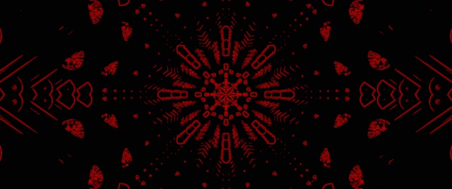 Tuneli Nyekundu ya Neon Kaleidoscope Burst VJLoops 2.39:1 Cinemascope 60fps Screensaver