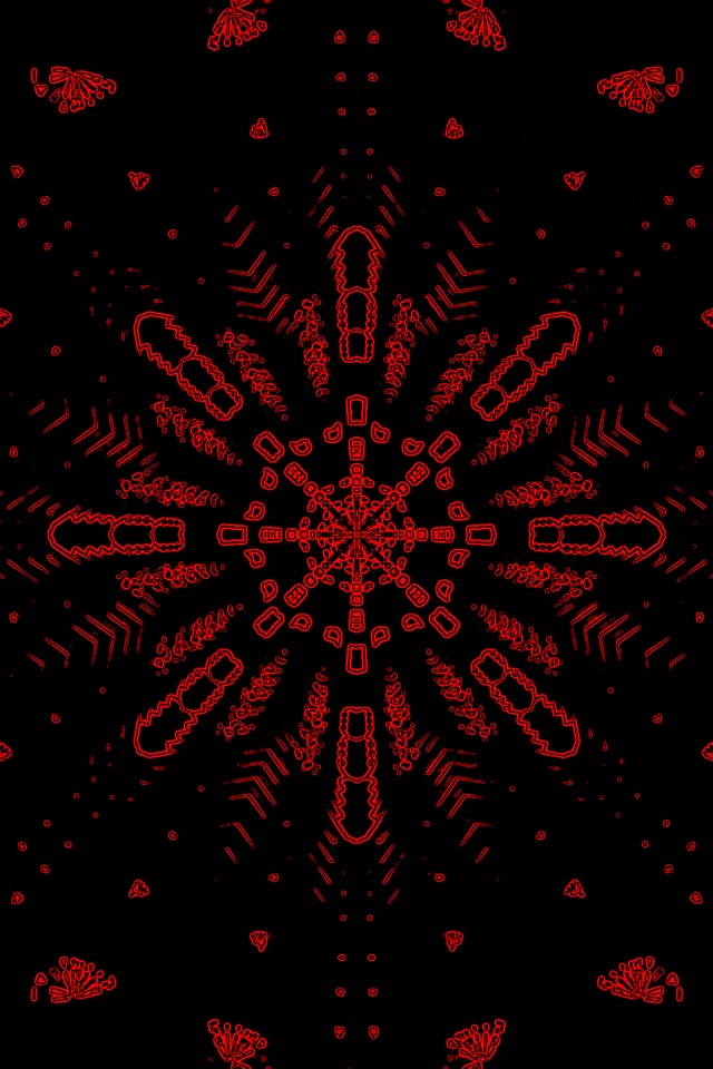 Tunnel ya Neon Nyekundu Fractal Kaleidoscope 2:3 Photo Portrait 60fps Screensaver Vj Loop