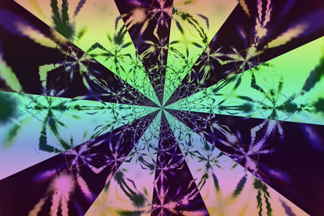 Tunnel ya Neon Cannabis Kaleidoscope VJLoops 3:2 Surface 60fps Screensaver